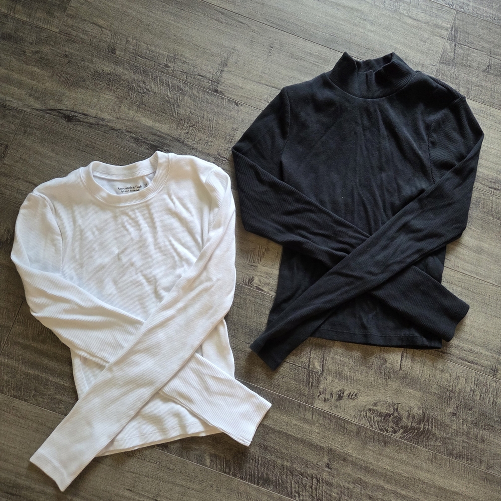 Abercrombie & Fitch Long Sleeve Ribbed Top Set